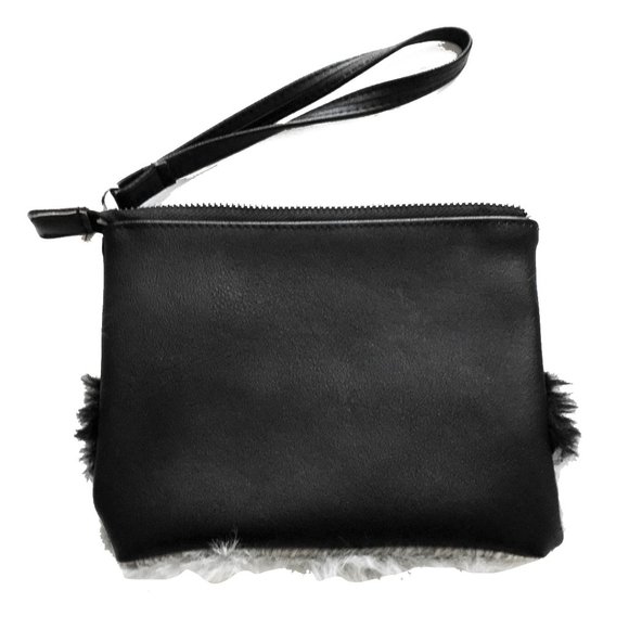 Betsey Johnson Color Block Mini Fur Wristlet - Picture 6 of 6